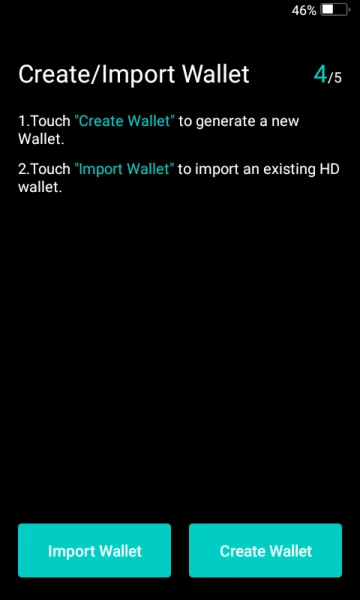 import or create wallet