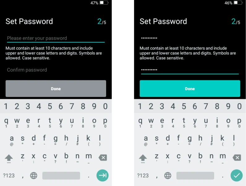 set password